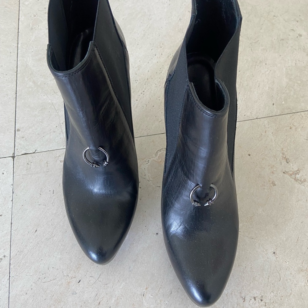 All Saints Sleek Black Ankle Booties